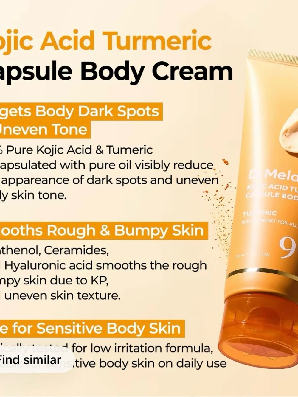 Dr. Melaxin Kojic Acid Turmeric Capsule Body Cream - Turmeric Orange